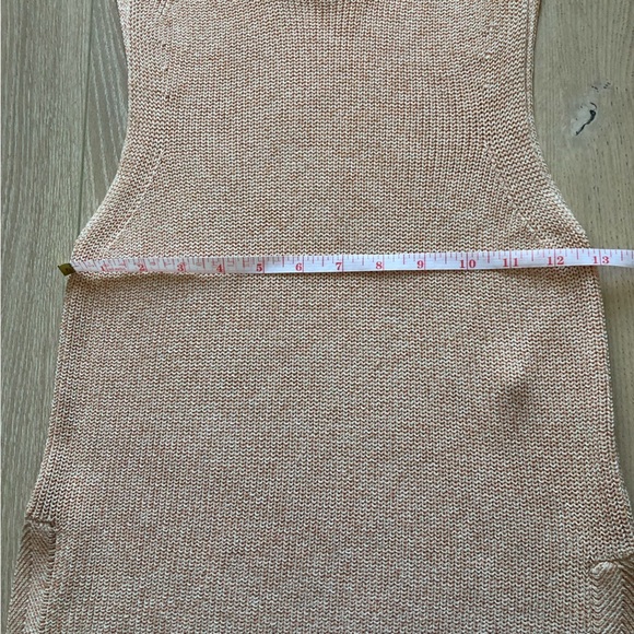 Aritzia Wilfred Cream & Orange Knit Sweater Vest with Slits - Picture 3 of 11
